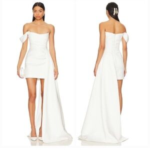 SAU LEE Brenda Dress in White